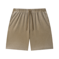 Unisex Vintage Wash Sunfade Waffle Raw Hem Shorts