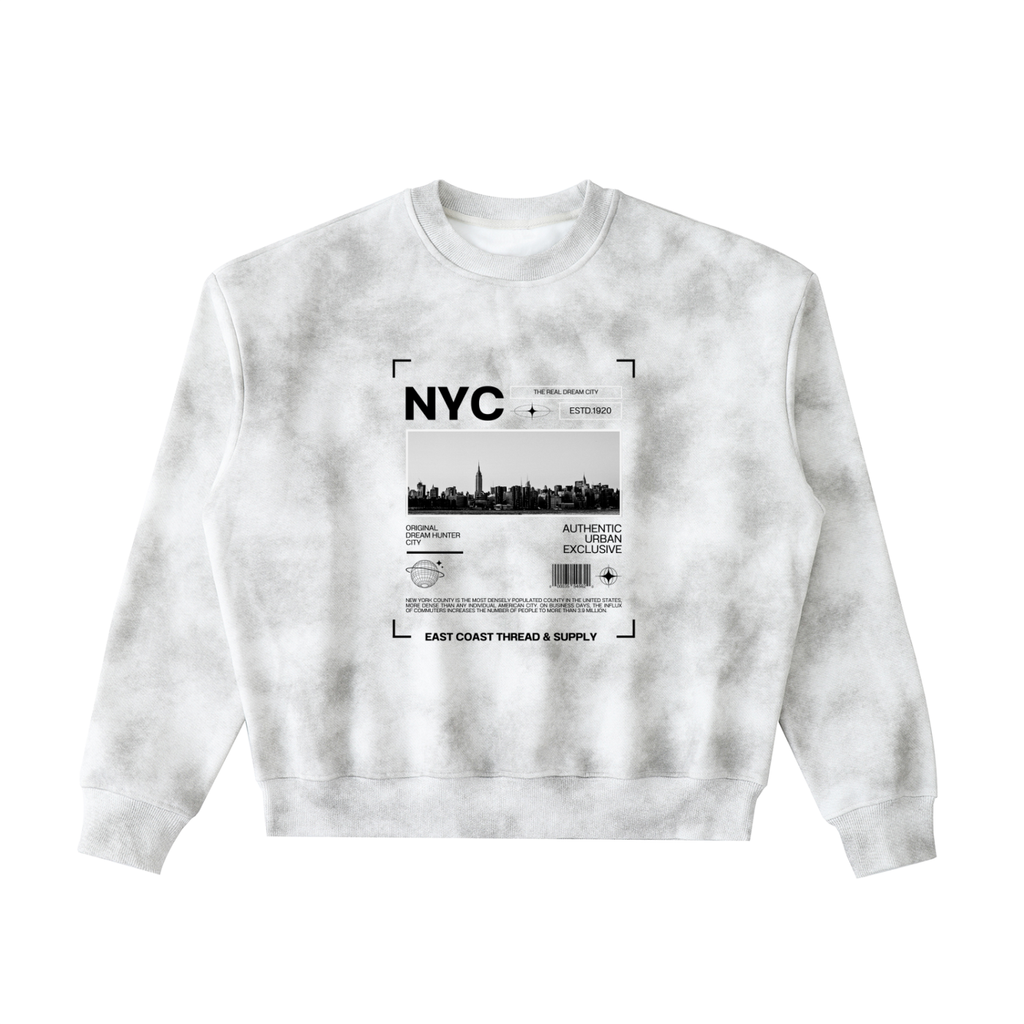 Dirty Washed Boxy Fleeced Sweatshirt (NEWYORK)