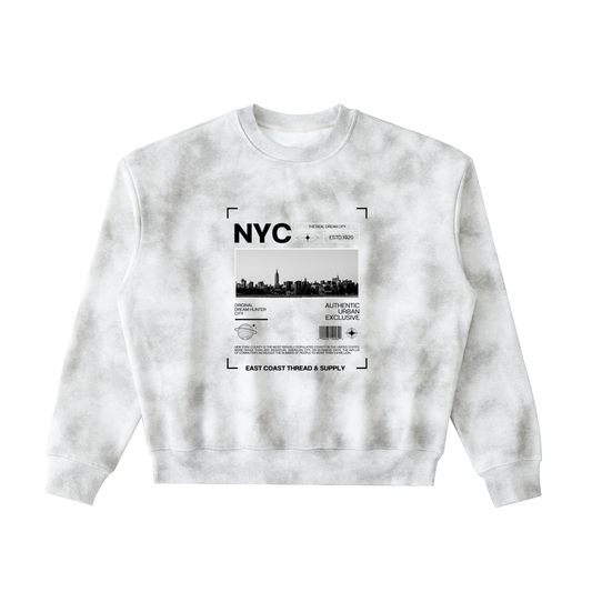 Dirty Washed Boxy Fleeced Sweatshirt (NEWYORK)