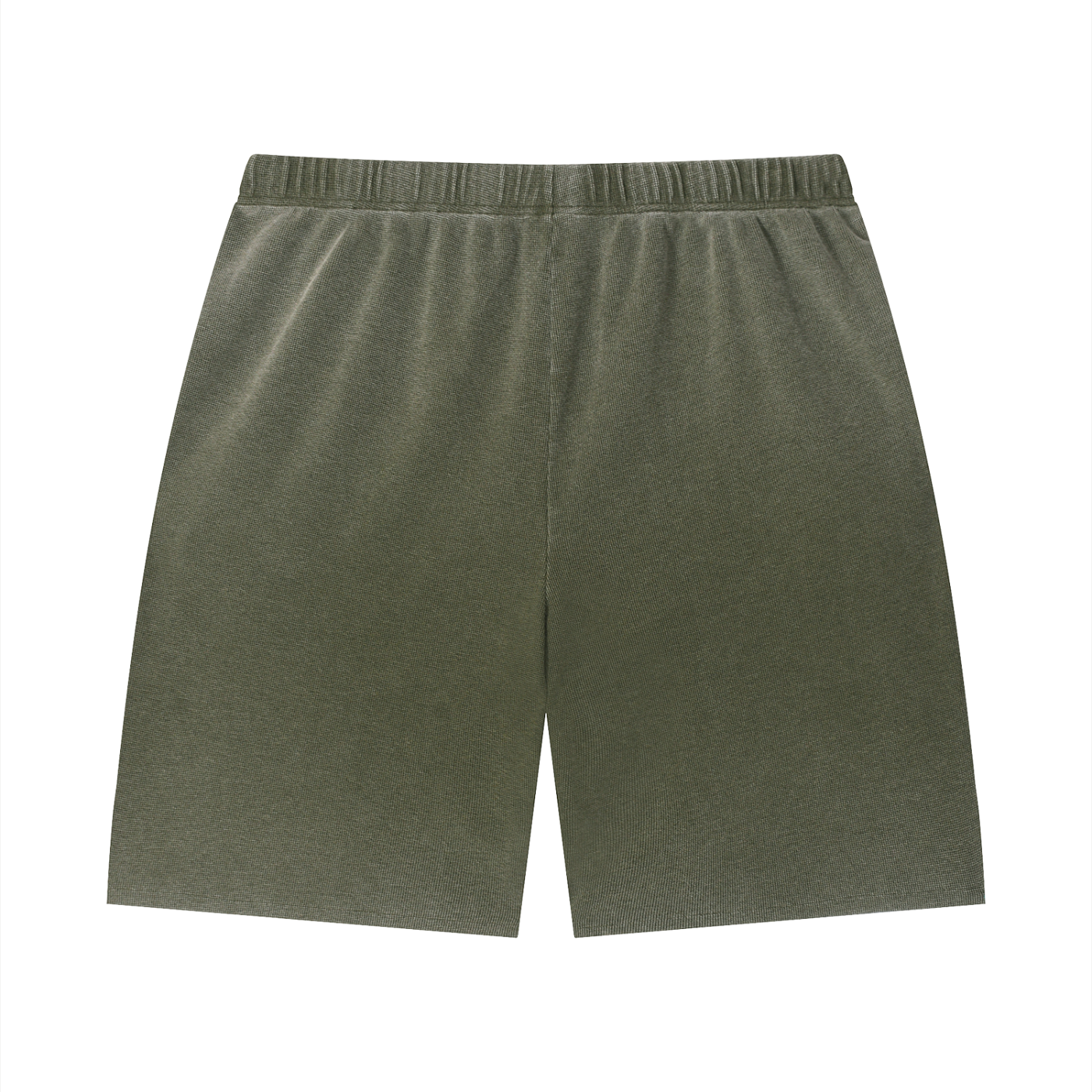 Unisex Vintage Wash Sunfade Waffle Raw Hem Shorts