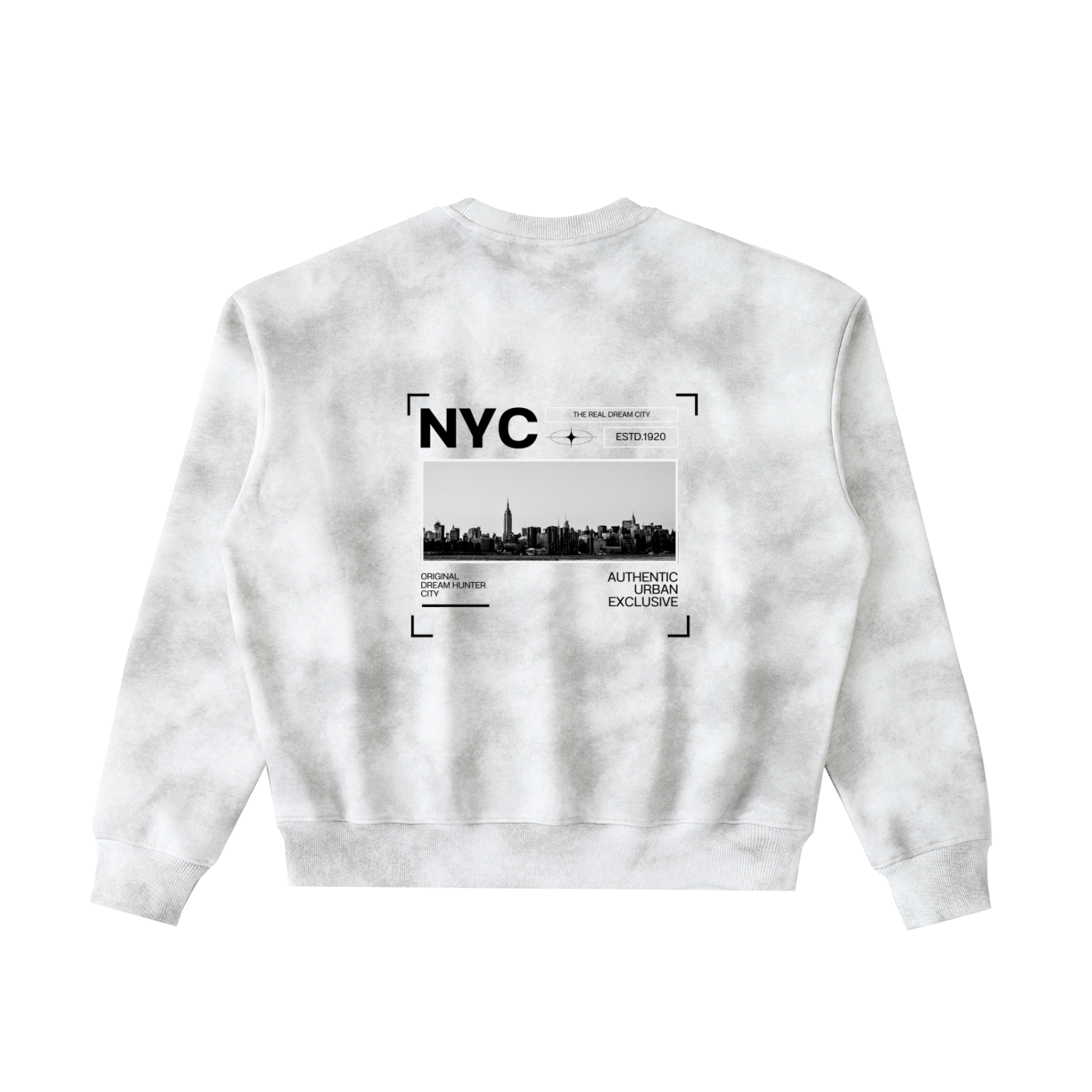 Dirty Washed Boxy Fleeced Sweatshirt (NEWYORK)