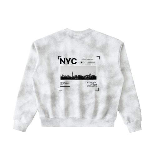 Dirty Washed Boxy Fleeced Sweatshirt (NEWYORK)