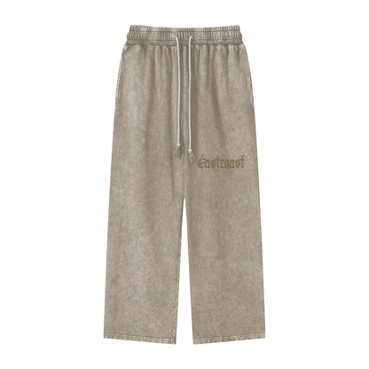 Snow Washed Straight Leg Pants