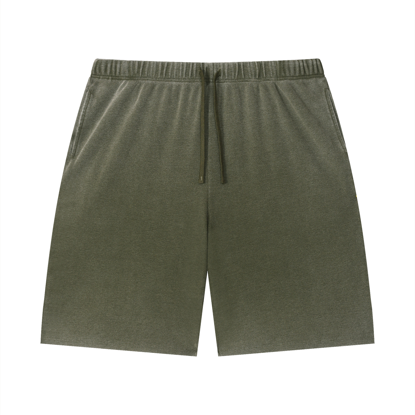 Unisex Vintage Wash Sunfade Waffle Raw Hem Shorts