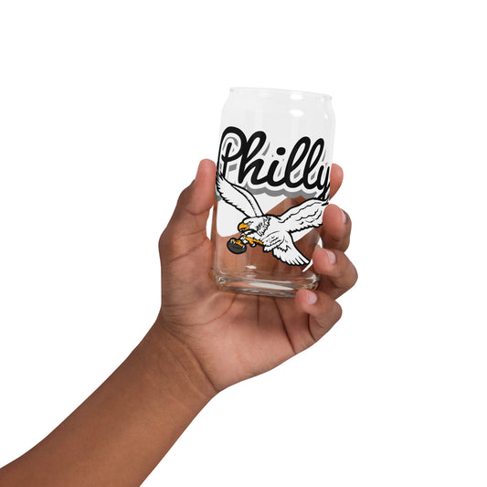Philadelphia Eagles White Retro Logo Can-shaped glass
